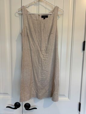 Ann Taylor Natural Beige Sleeveless Midi Dress